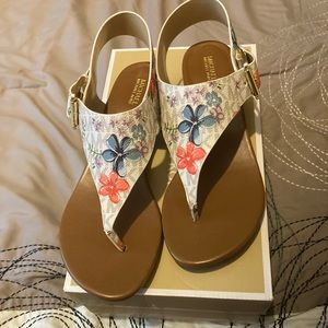 New in box, Michael Korda Sandals, Floral pattern